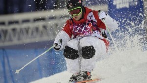 Alex Bilodeau, of Rosemere, Quebec, skis to a gold medal for Canada in Monday's Olympic men's moguls. (photo: Canadian Olympic Team)