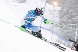 Ted Ligety, of Park City, Utah, skis to 22nd place in Sunday's World Cup slalom in Adelboden, Switzerland. (photo: Getty Images-Agence Zoom/Alexis Boichard/courtesy USST)