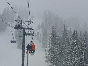 A heavy, wet, nearly three-foot snowfall just before Christmas created a base that salvaged the 2014-15 ski season in Utah. (FTO file photo: Marc Guido; Location: Alta Ski Area)