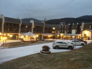 It's hard to see Bolton Valley's new asphalt under a fresh dusting of snow this week. (photo: Bolton Valley Resort)