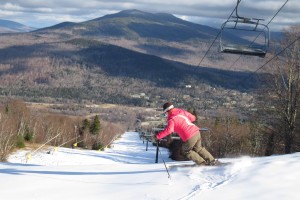 Sampling the goods on the Range View trail at Bretton Woods, N.H. on Monday. (photo: Bretton Woods)