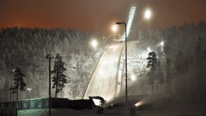 Winds in Ruka, Finland have kept World Cup skiers from jumping since Tuesday. (photo: FIS)