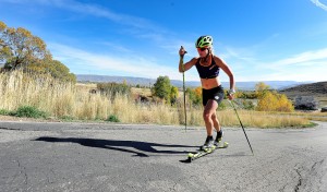 Afton, Minn.'s Jessie Diggins trains last month at Soldier Hollow in Utah. (photo: USST/Tom Kelly)