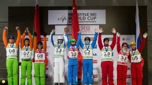 China claims the win in men's aerials team event in Beijing on Sunday ahead of Belarus and Russia. (photo: FIS/Ronnie Yan)