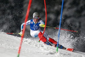 Resi Stiegler competes during the World Cup slalom on Tuesday night in Flachau, Austria. (photo: Getty/Agency Zoom-Christophe Pallot)