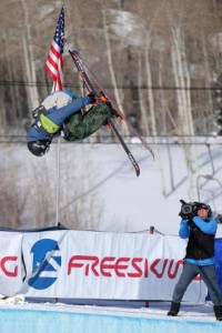 Aaron Blunck skis to first place in the FIS Freestyle Ski Halfpipe World Cup at the 2016 Visa U.S. Freeskiing Park City Grand Prix. (photo: Getty Images-Doug Pensinger)