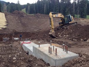 Crews grade the area around the bottom terminal of the new Grand Canyon Express lift at Arizona Snowbowl. (photo: Arizona Snowbowl)