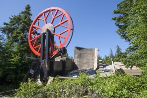 The toppled top terminal of Sunday River's Spruce Peak Triple on July 11, 2016. (photo: Sunday River Resort)