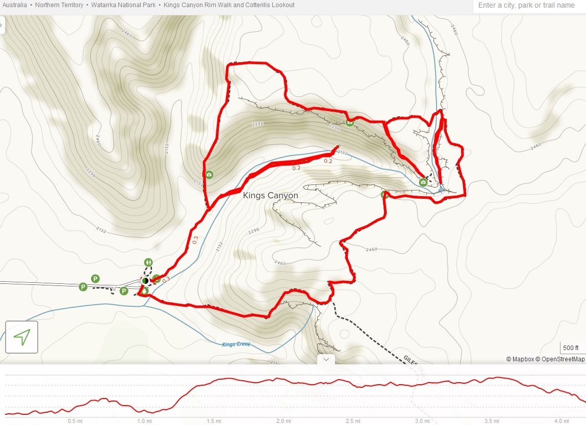 Kings canyon clearance rim walk map