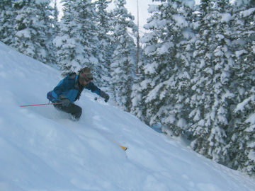 Seeking...and finding...powder near Catherine's Pass at Alta. (skier: Marc Chrusch)