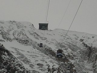 The Lone Peak tram scales nearly vertical cliff walls (photo Marc Guido)