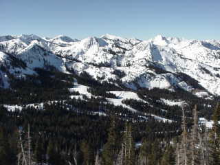 The view from Clayton Peak across toward Mt. Millicent and the central Wasatch range is stunning. (photo: Marc Guido)