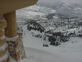 The view of Snowbasin's Grizzly Men's Downhill Course from the start shack. (photo: Marc Guido)