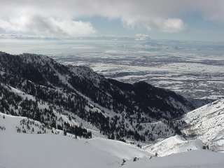 The summit of the Strawberry lift treats guests to spectacular views down the backside of the mountain. (photo: Marc Guido)