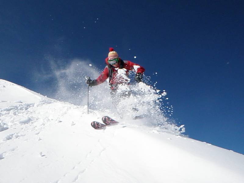 Ski patrollers make their first turns of the season on Sunday, Sept. 17, 2011 at Silverton Mountain in Colorado. (photo: Silverton Mountain)