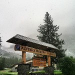 Snow falls today above Alyeska Resort in Girdwood, Alaska (photo: Alyeska)