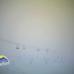 It's a near white-out today at the top of Sunshine Village's Continental Divide chair. (photo: Sunshine Village)