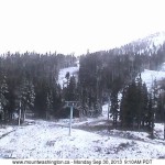 New snow dusts the ground at Mt. Washington on Vancouver Island, B.C. (photo: Mt. Washington Alpine Resort)