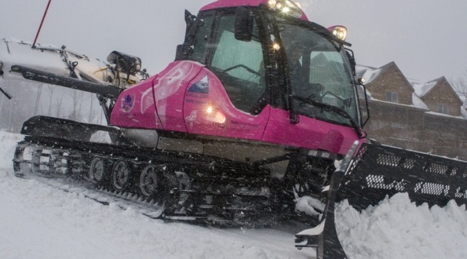 Sugarloaf's new pink Bison X groomer (photo: Sugarloaf)