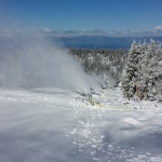Heavenly's snowmakers were laying down a base on Sunday high above Lake Tahoe. (photo: Heavenly Resort)