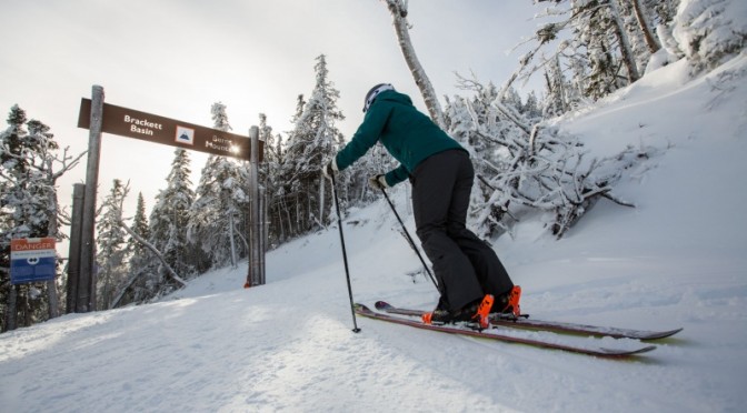 A Sugarloafer heads into Brackett Basin this morning. (photo: Sugarloaf)