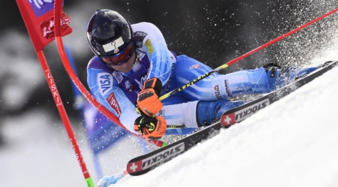 Tim Jitloff, of Reno, Nev., skis to 14th place in a World Cup giant slalom in Adelboden, Switzerland on Saturday. (photo: Getty Images-Agence Zoom/Alain Grosclaude/courtesy USST)