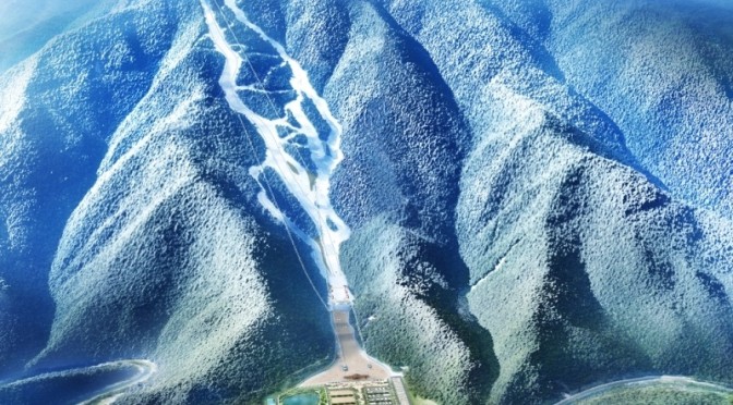 The Jeongseon Alpine Centre under construction on Mt. Gariwang (image: POCOG_