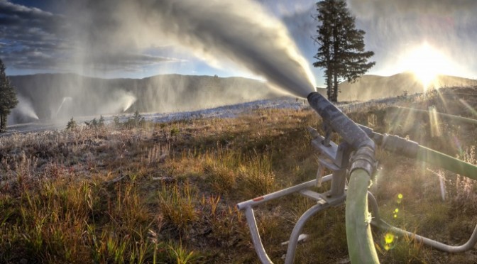 With opening day only 32 days away, Colorado's Copper Mountain Resort started making snow this morning. (photo: Tripp Fay/Copper Mountain Resort)