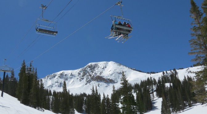 You'll see nothing but skis dangling from the Collins chairlift at Alta Ski Area in Utah. (file photo: FTO/Marc Guido)