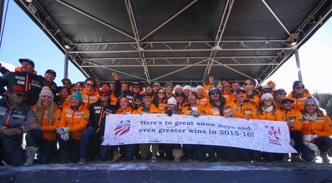 The U.S. Alpine Ski Team at yesterday's naming ceremony at Copper Mountain, Colo. (photo: Tripp Fay)