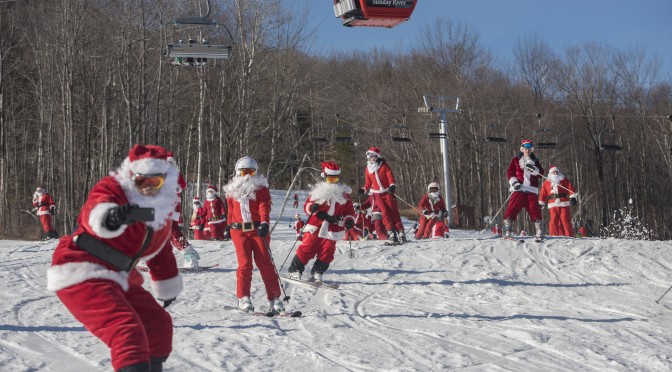 Sunday River's 16th annual Santa Sunday was held yesterday at the Maine ski and snowboard resort. (photo: Sunday River Resort)