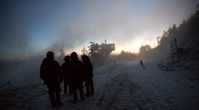 Killington snowmakers fired up the guns on Monday morning. (photo: Killington Resort)