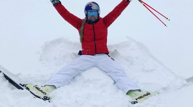 Lindsey Vonn back on snow yesterday. (photo: Twitter/Lindsey Vonn)